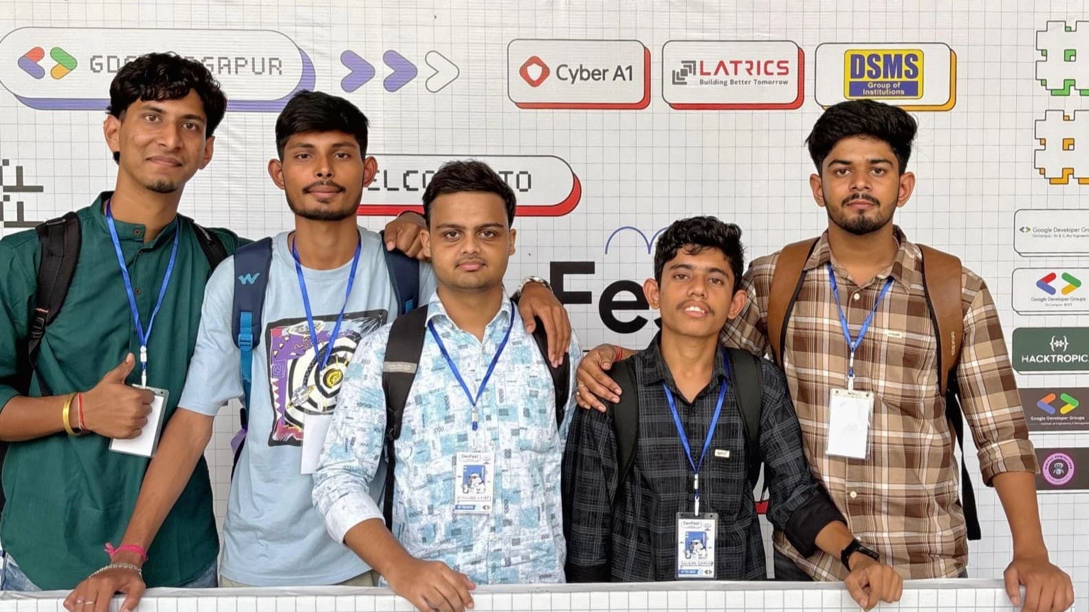 Group photo with friends at GDG Durgapur event